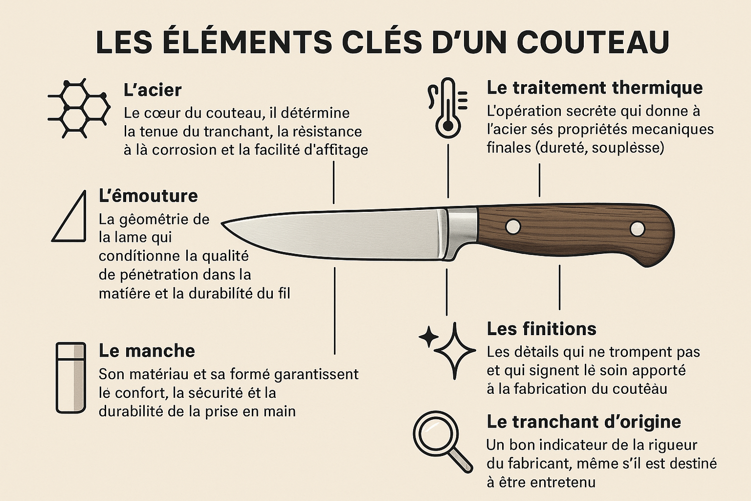Comment reconnaître un couteau de qualité ? Les 7 critères techniques