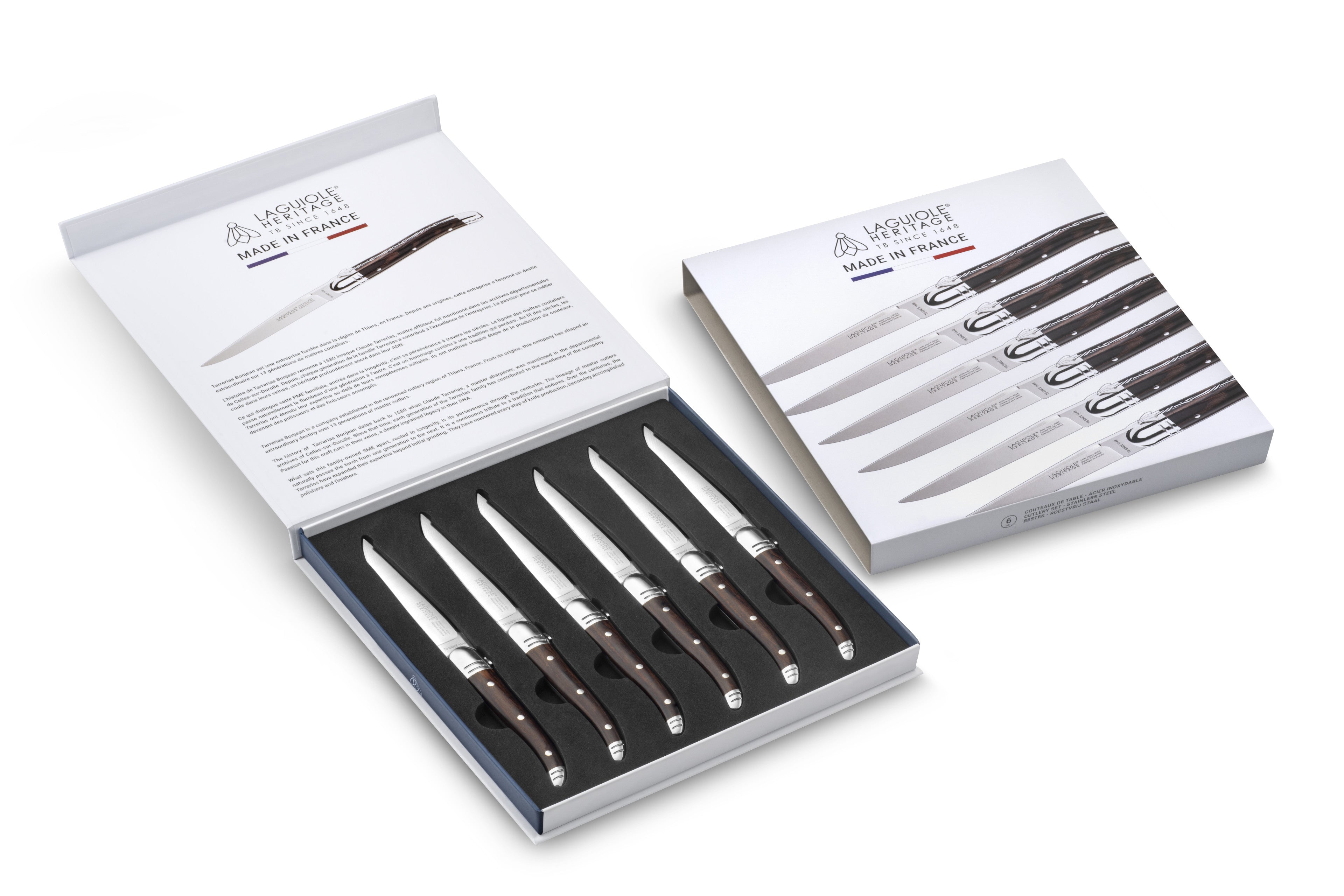 Coffret de 6 couteaux - Bois<br>Laguiole Héritage Premium
