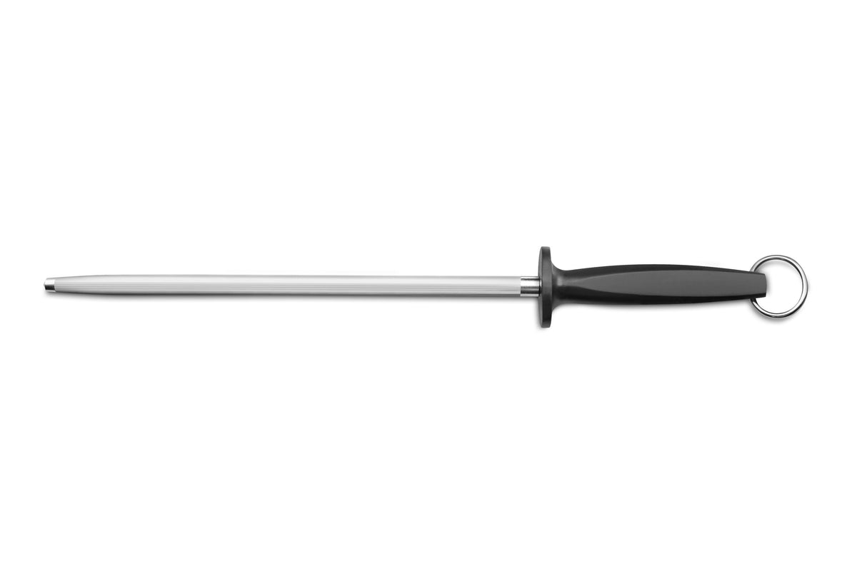 Fusil à Aiguiser Diamant XINZUO 36,2 Cm – Barre Diamantée Acier Carbone Haut, Poignée Bois D'Olivier, Pour Couteaux Cuisine Pro