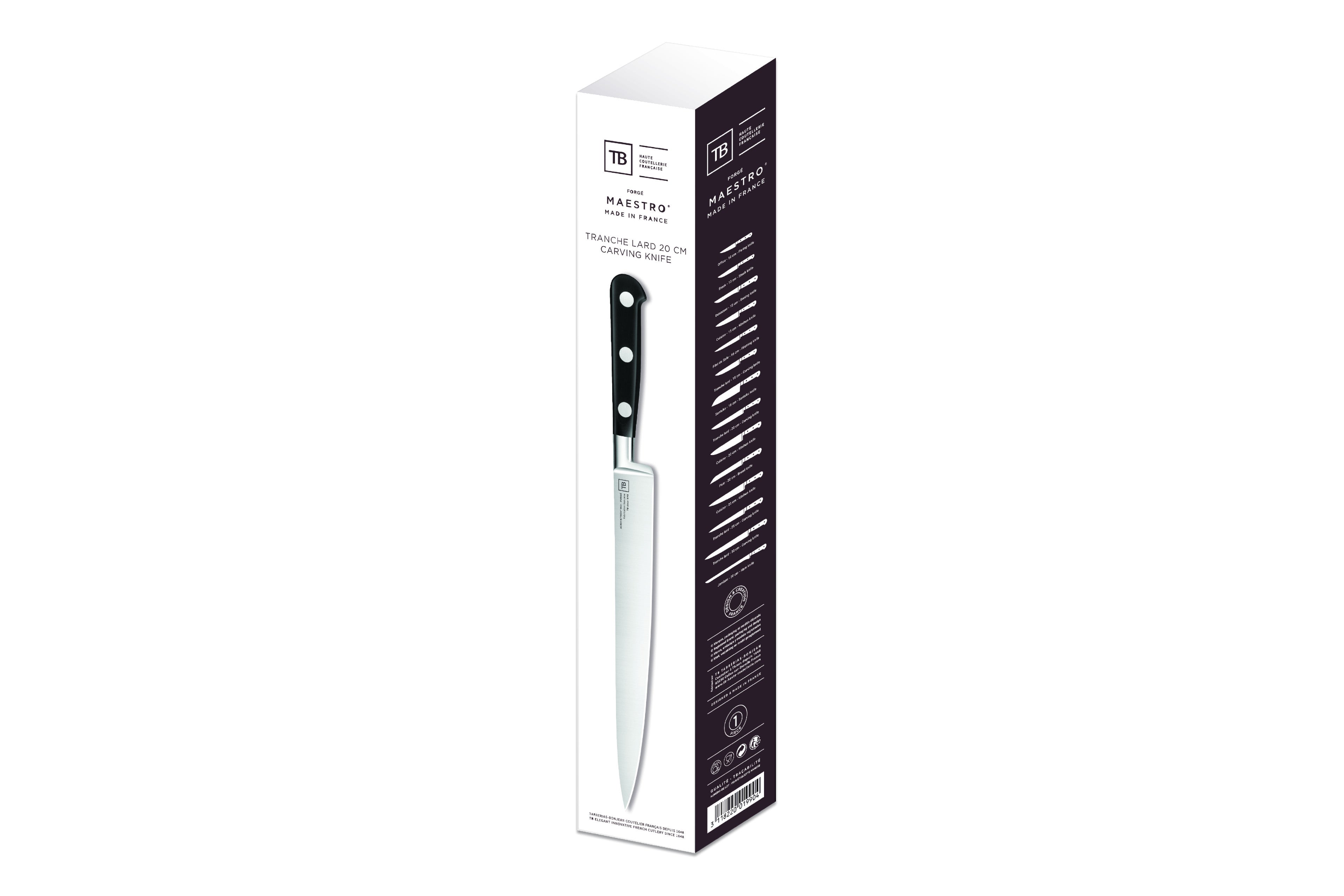 brigade forgé premium couteau tranchelard 20cm