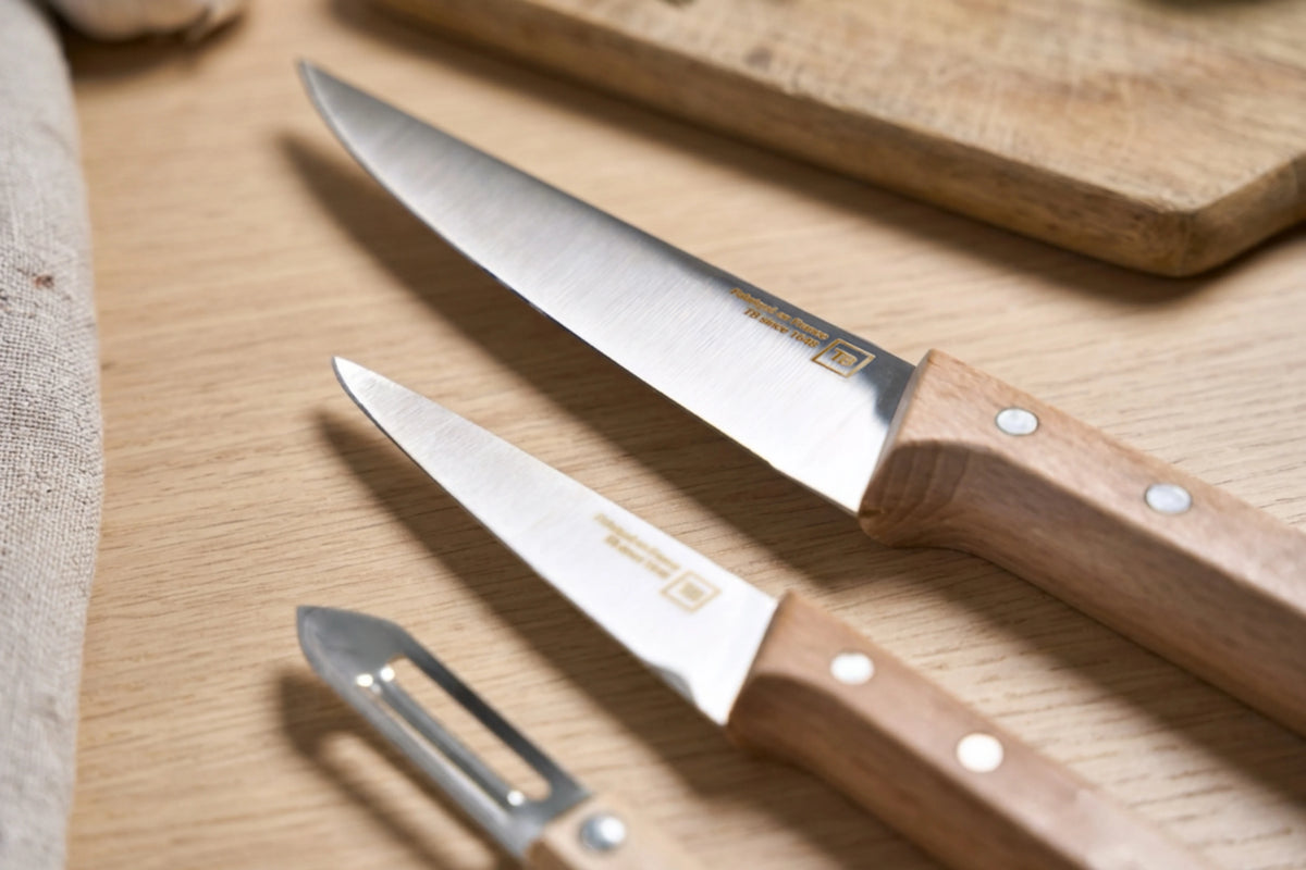 Coffret de 3 couteaux - Brigade - Bois<br/>(Eplucheur, Office et Cuisine)