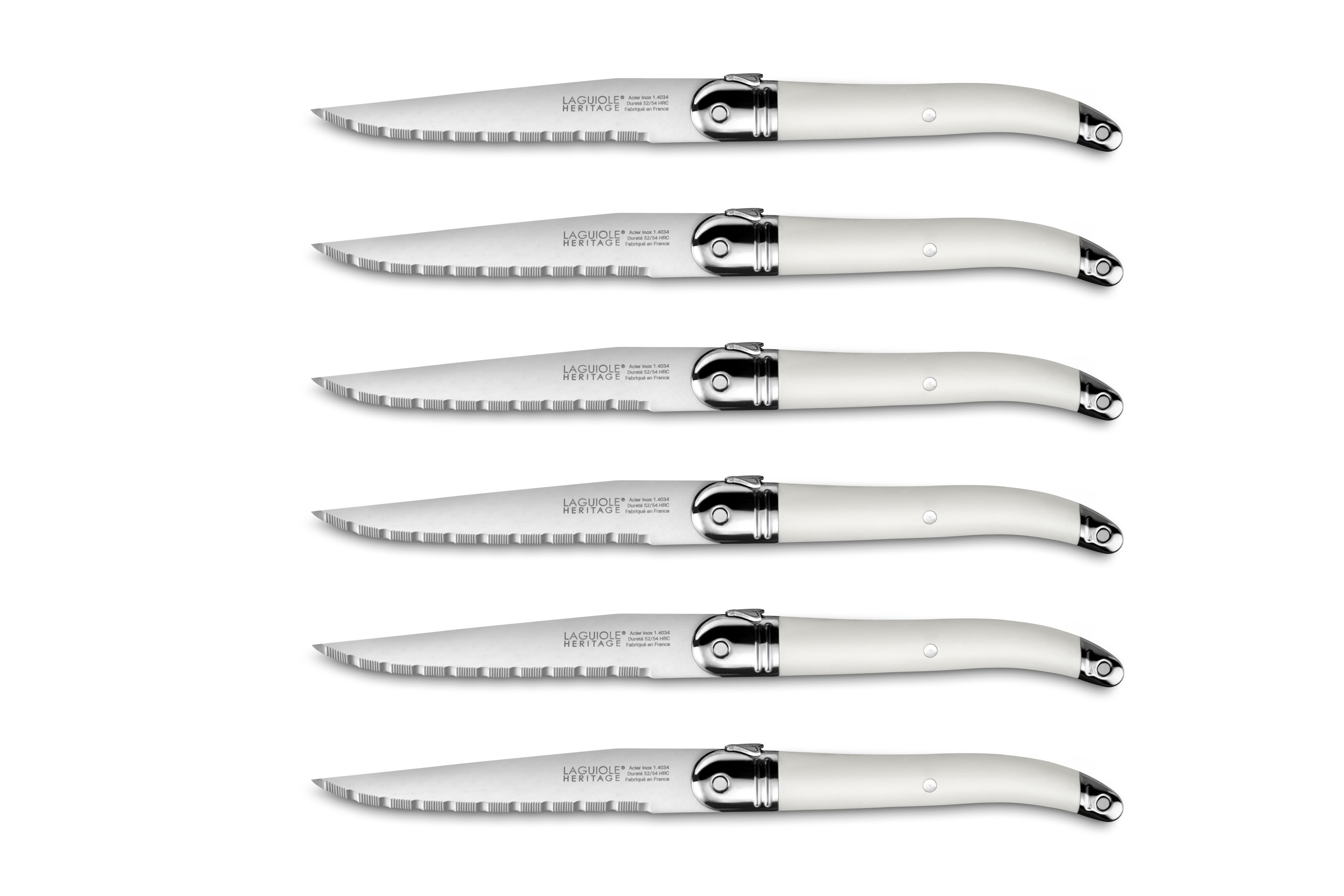 6 couteaux Laguiole Made In France Blanc