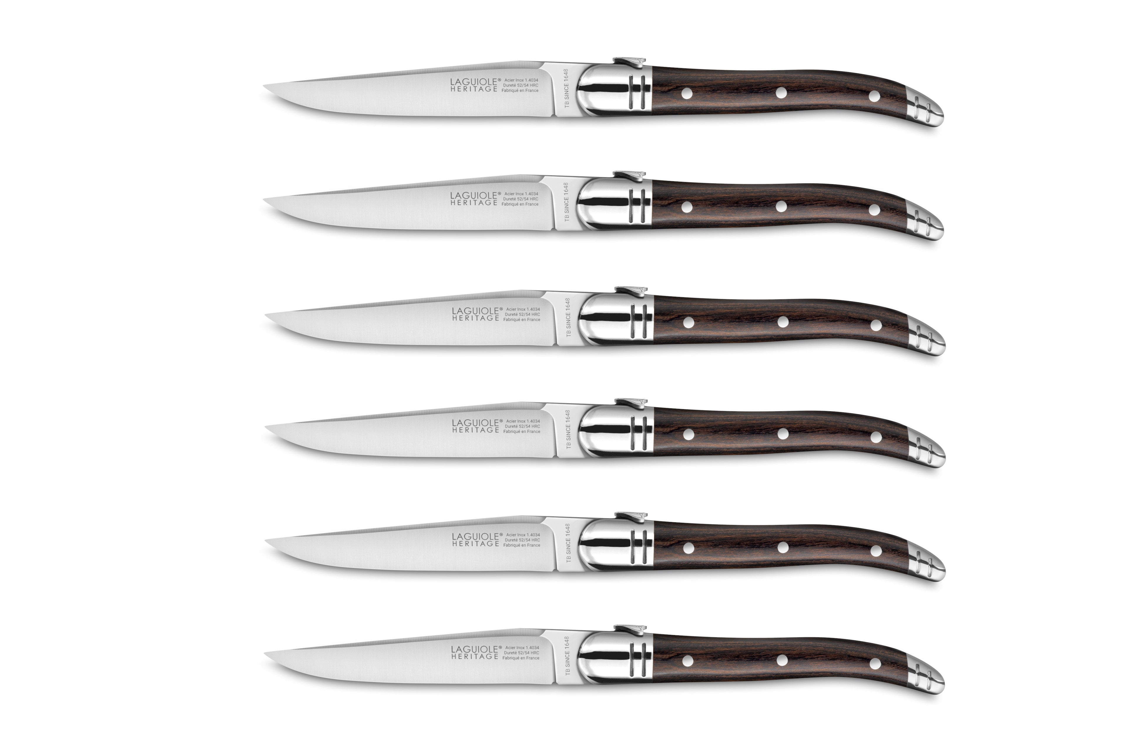 Coffret de 6 couteaux - Bois<br>Laguiole Héritage Premium