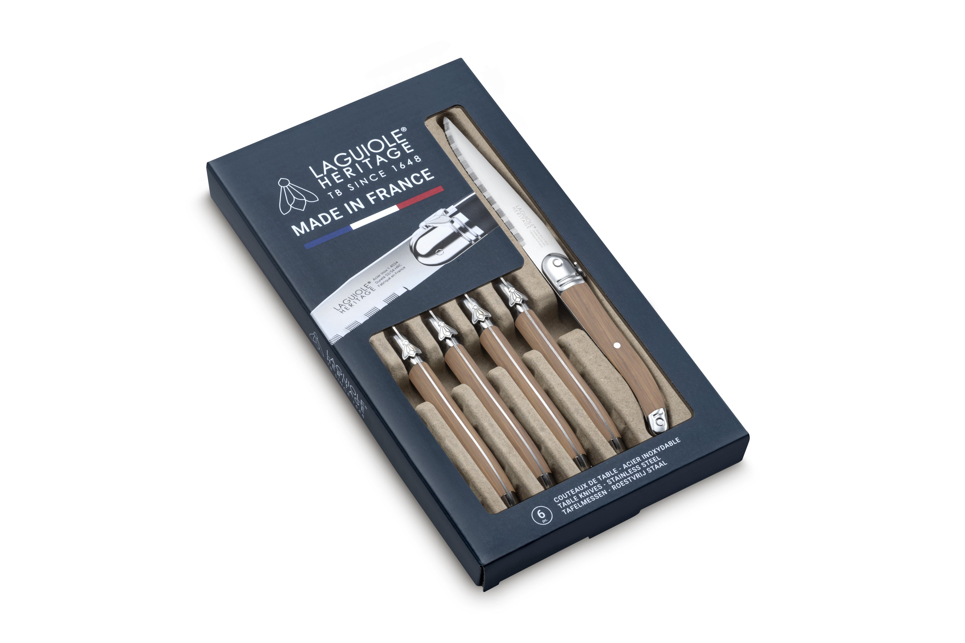 Coffret de 6 couteaux - Bois<br/>Laguiole Héritage