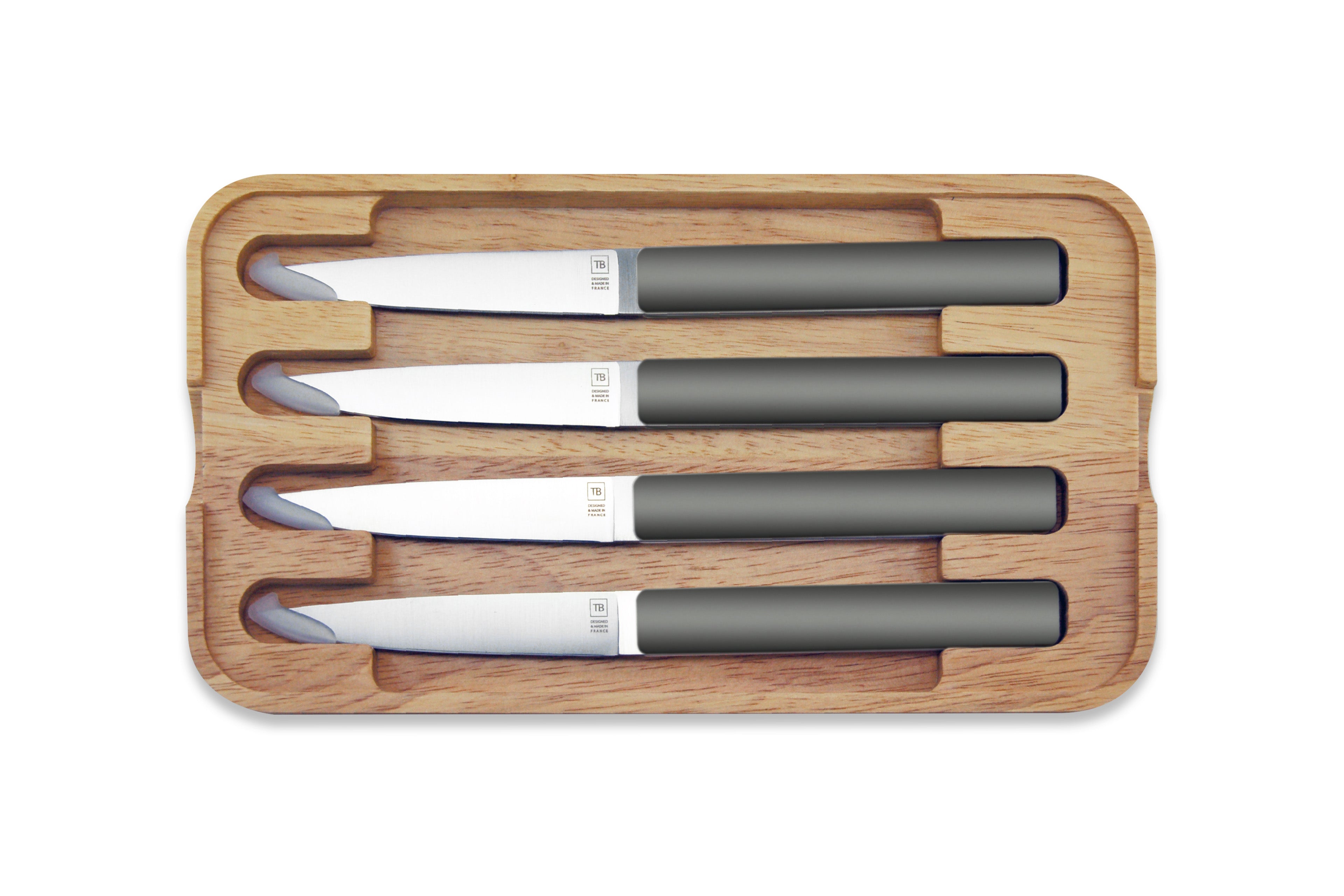 Coffret 4 couteaux de table Hector Taupe