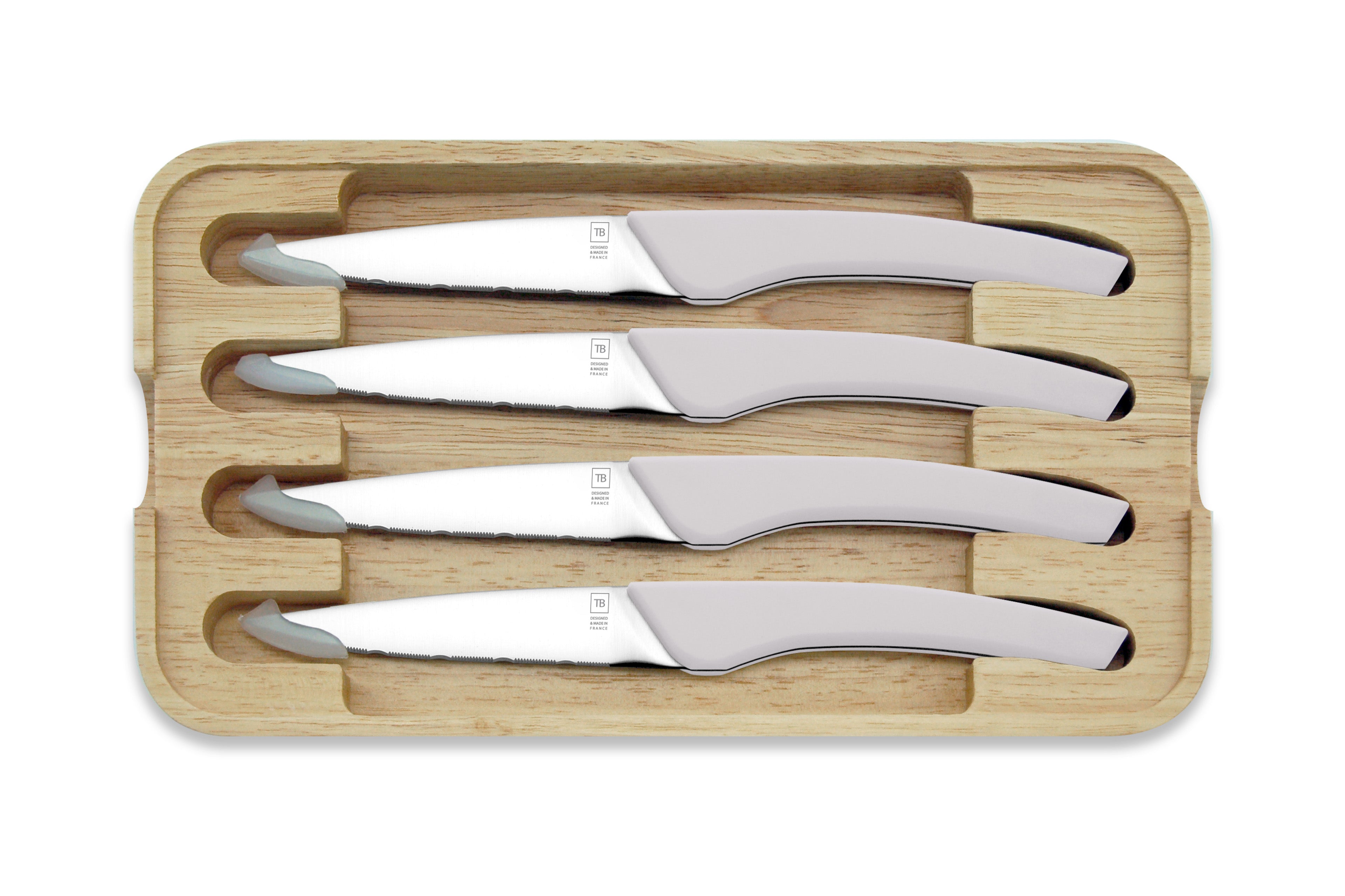 set de 4 couteau auguste abs blanc